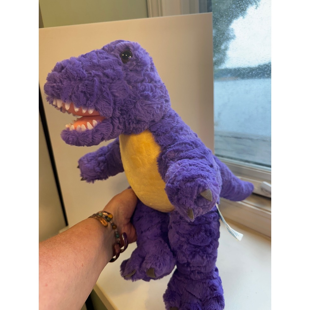 Build-A-Bear Workshop Purple T-Rex Dinosaur Plush Yellow Belly 2019 028346